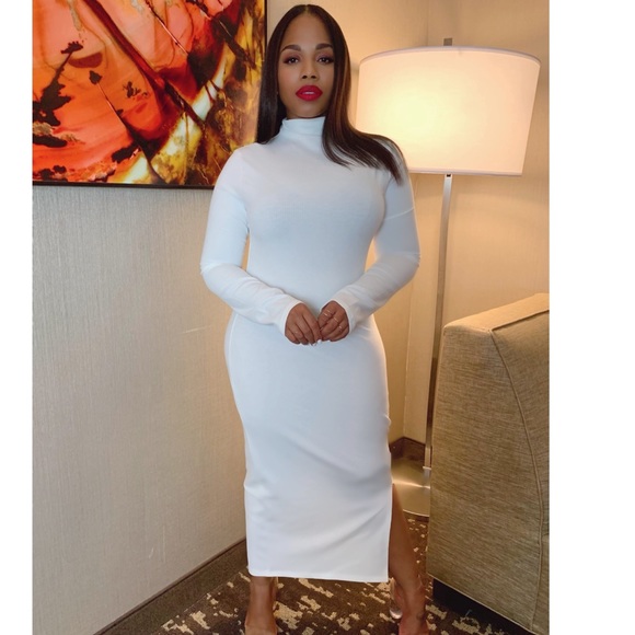 Semi-Annual Sale|Soft White Ribbed Dress|New - Picture 4 of 5